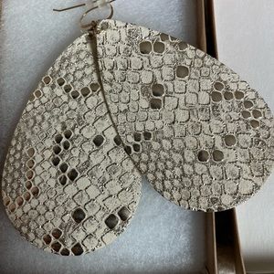 Large Nickel and Suede CDLC earrings